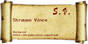 Strauss Vince névjegykártya